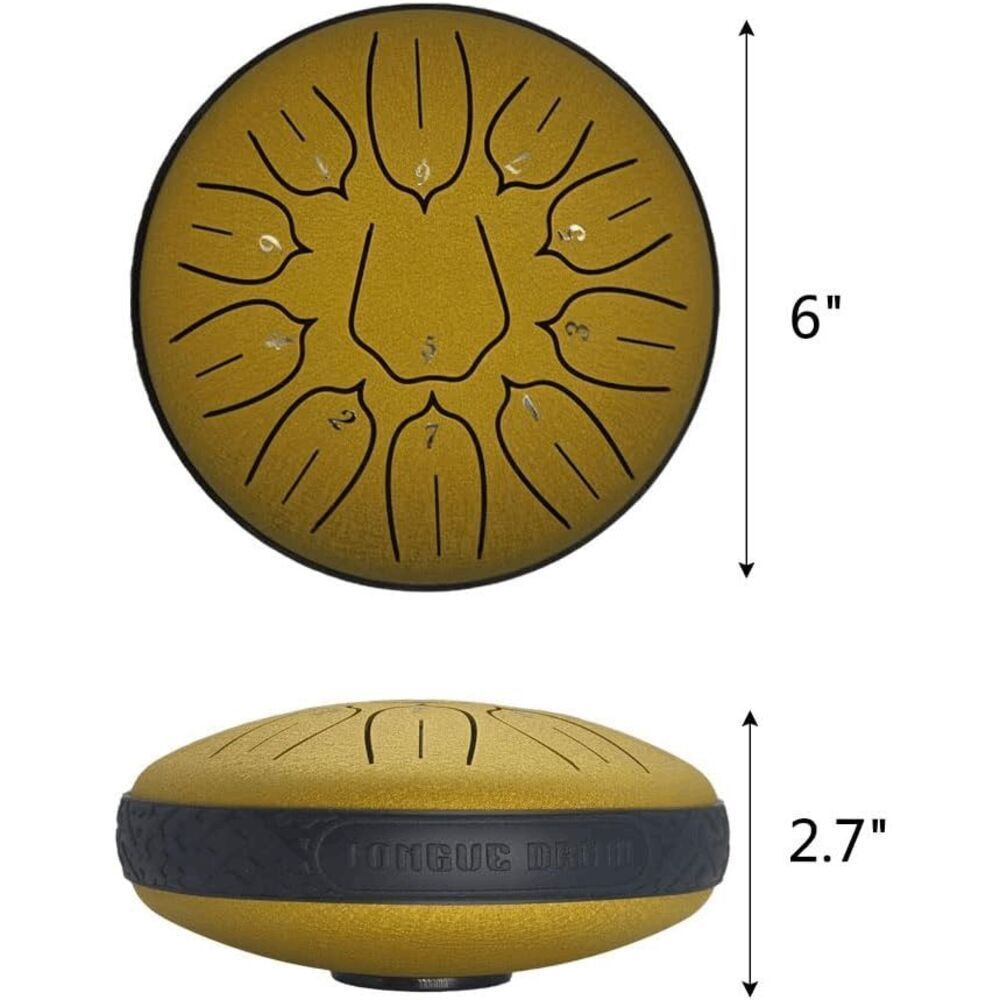 Steel Tongue Drum | Easy to Play | Relaxation & Stress Relief( 6in 11note Gold) - Picture 6 of 8